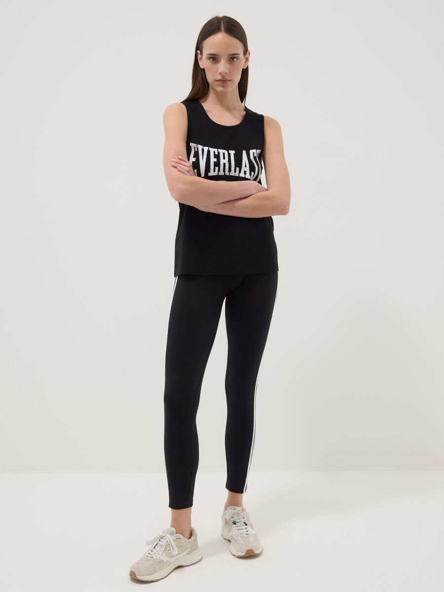 Tank top in puro cotone nero regular fit con logo Everlast_2
