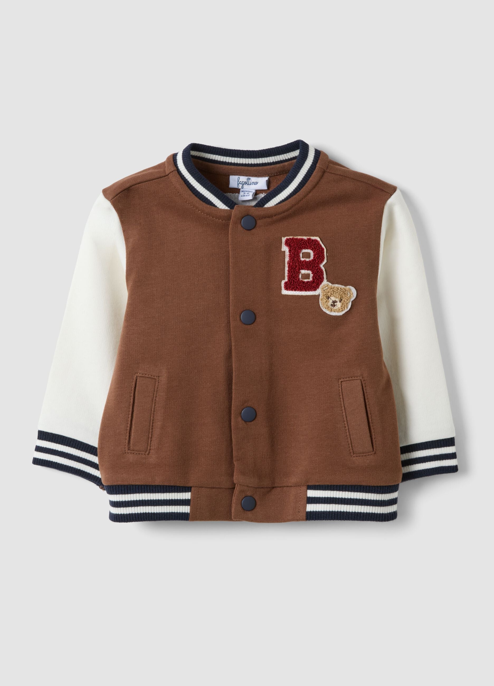 Brown organic cotton sweatshirt for baby, regular fit