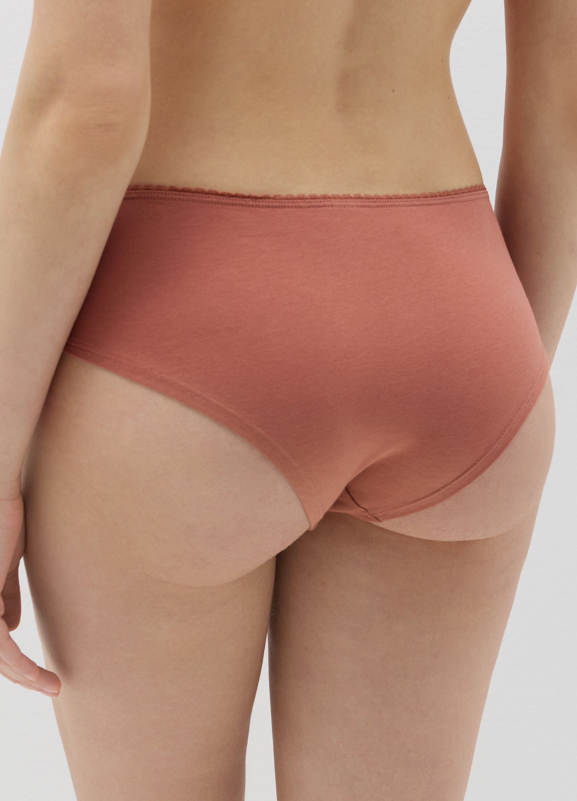 Three-pack French knickers with lace