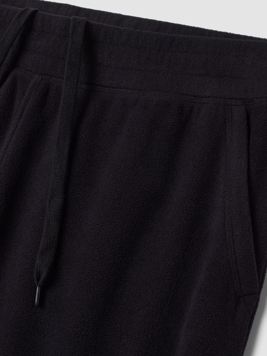 Pantaloni jogger neri in pile regular fit_1