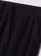 Black fleece jogger trousers, regular fit_1
