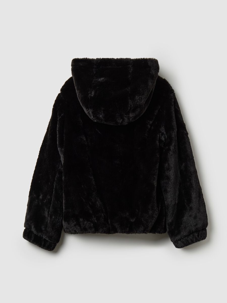Faux fur jacket with hood_4