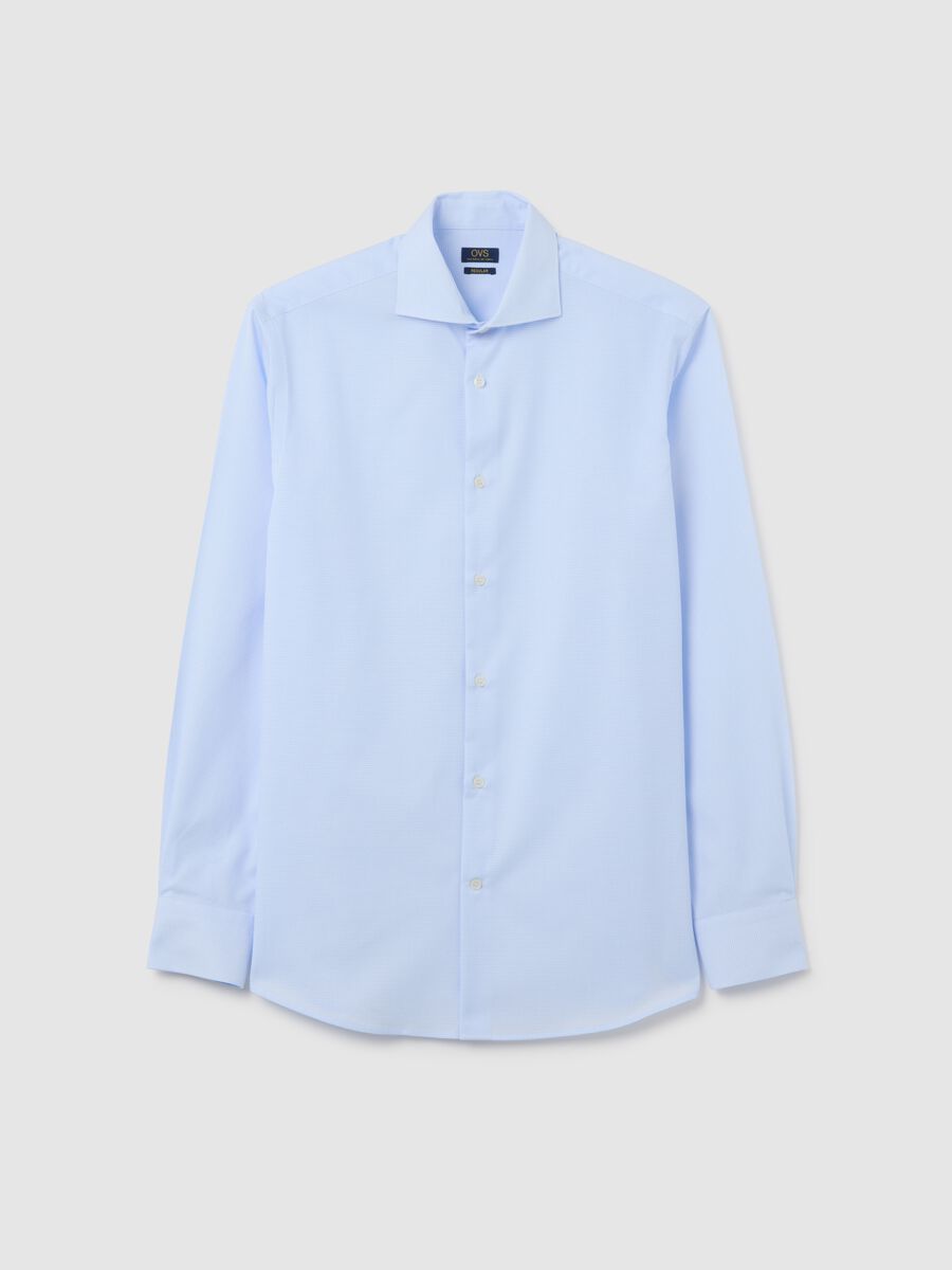 Men's light blue pure cotton regular fit shirt_4