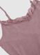 Pink slim fit stretchy viscose camisole with lace_5