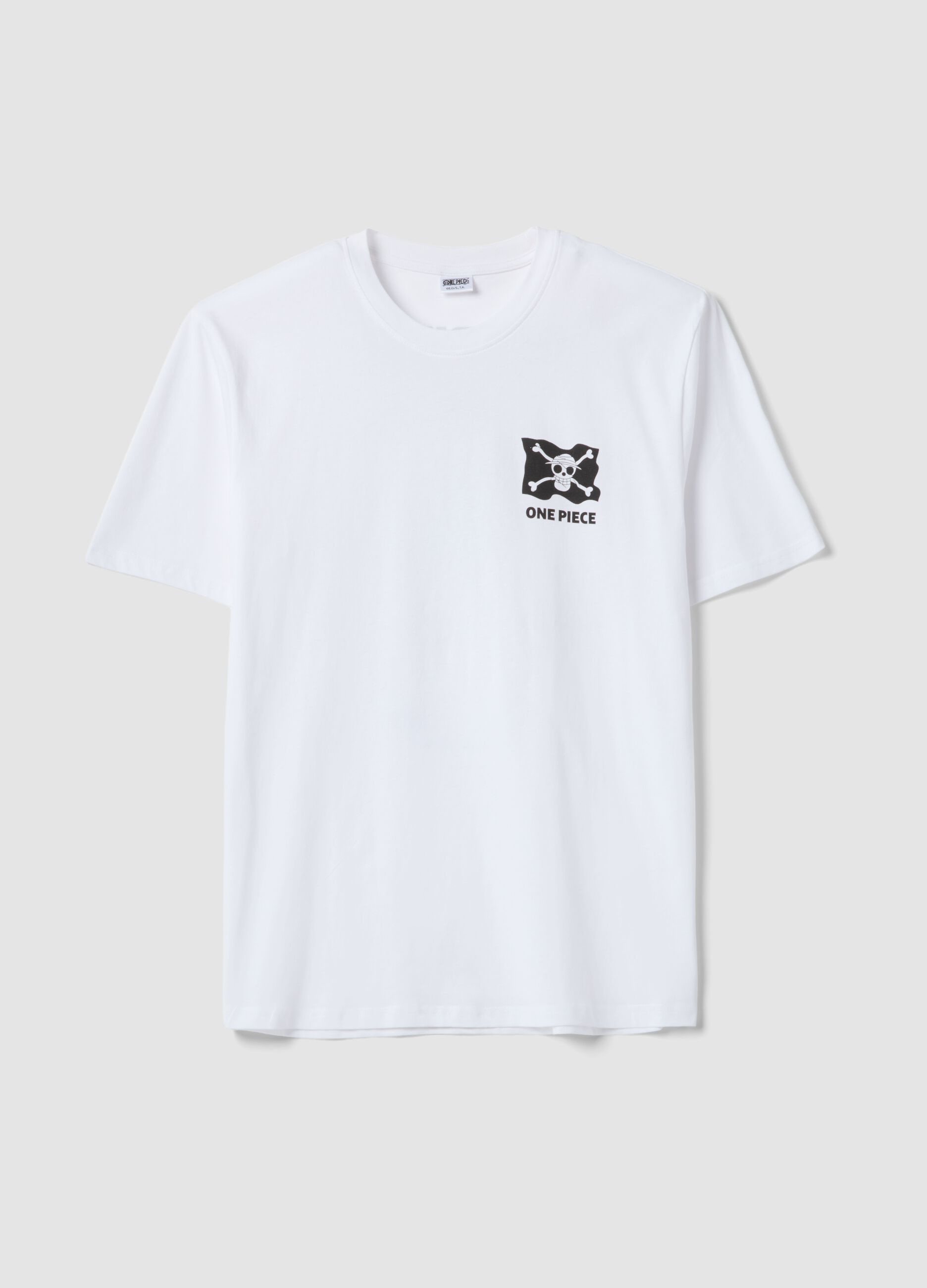 White One Piece print T-shirt in pure cotton, relaxed fit
