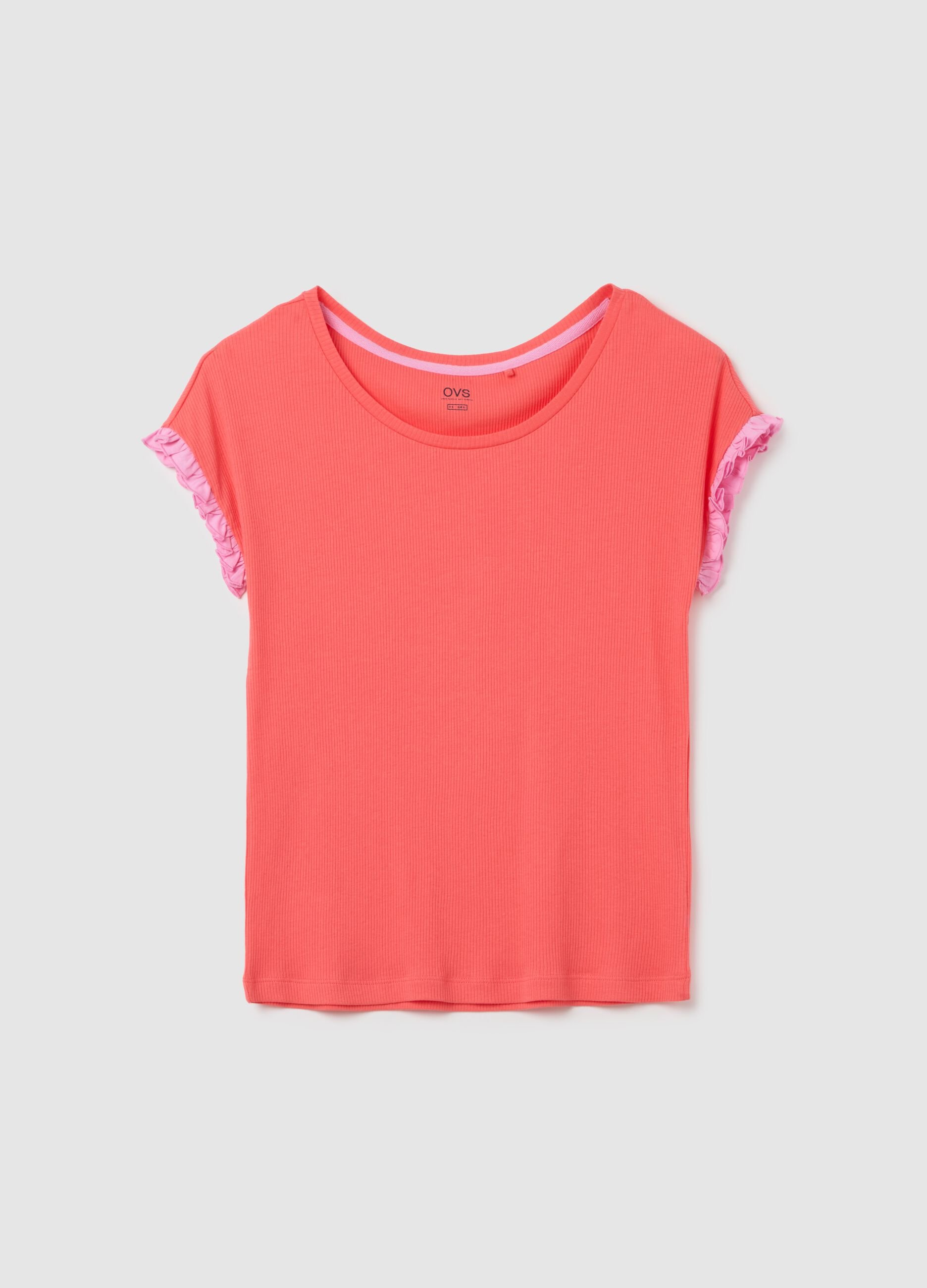 Top pigiama da donna in puro cotone arancione