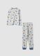 Grey organic cotton jersey pyjamas with all-over print for boys_1