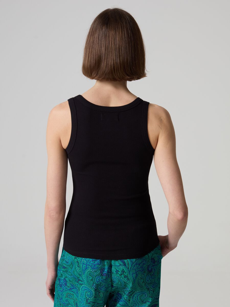 Tank top in ribbed stretch cotton_2
