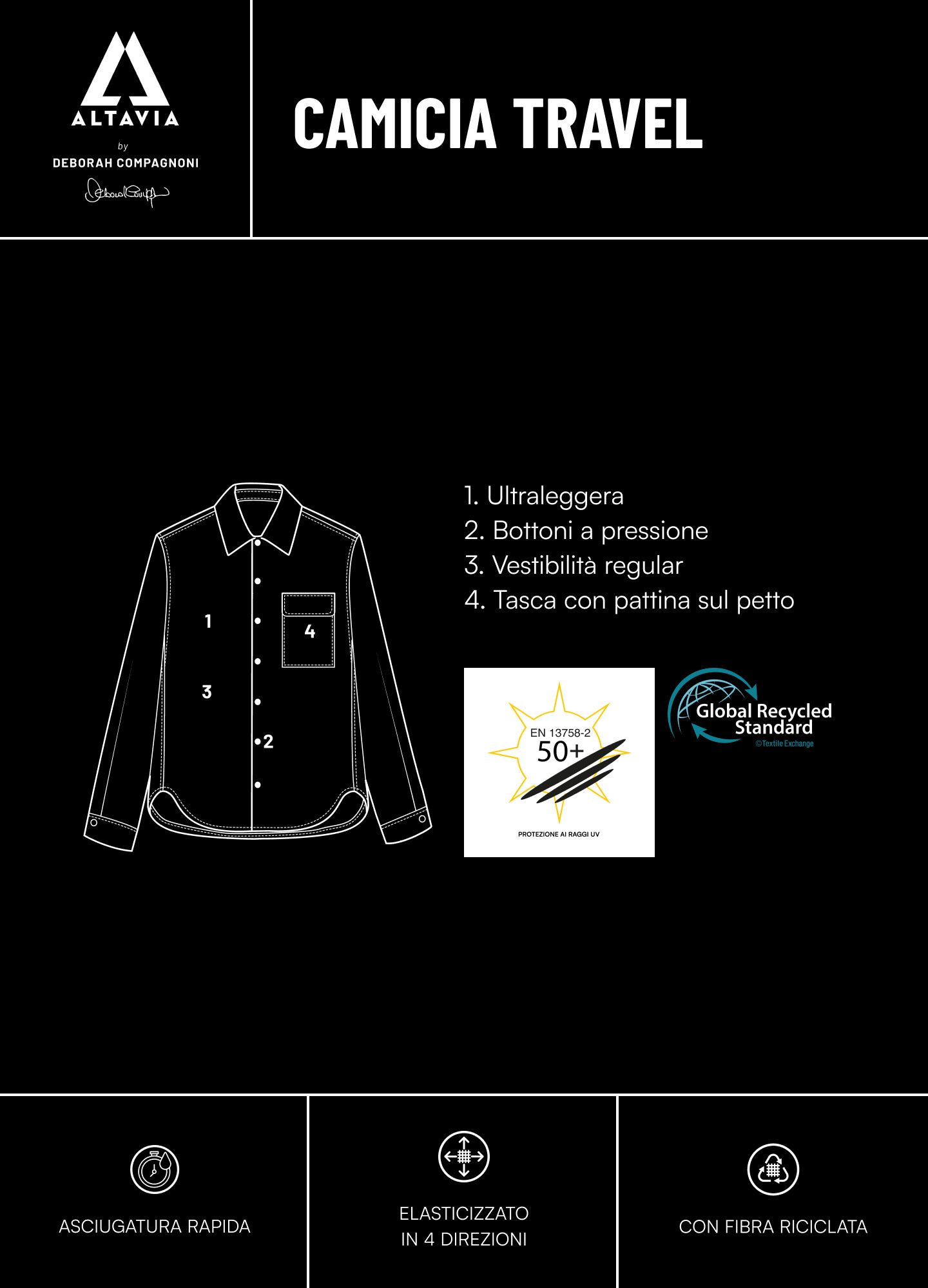 ALTAVIA Travel Shirt WITH DEBORAH COMPAGNONI