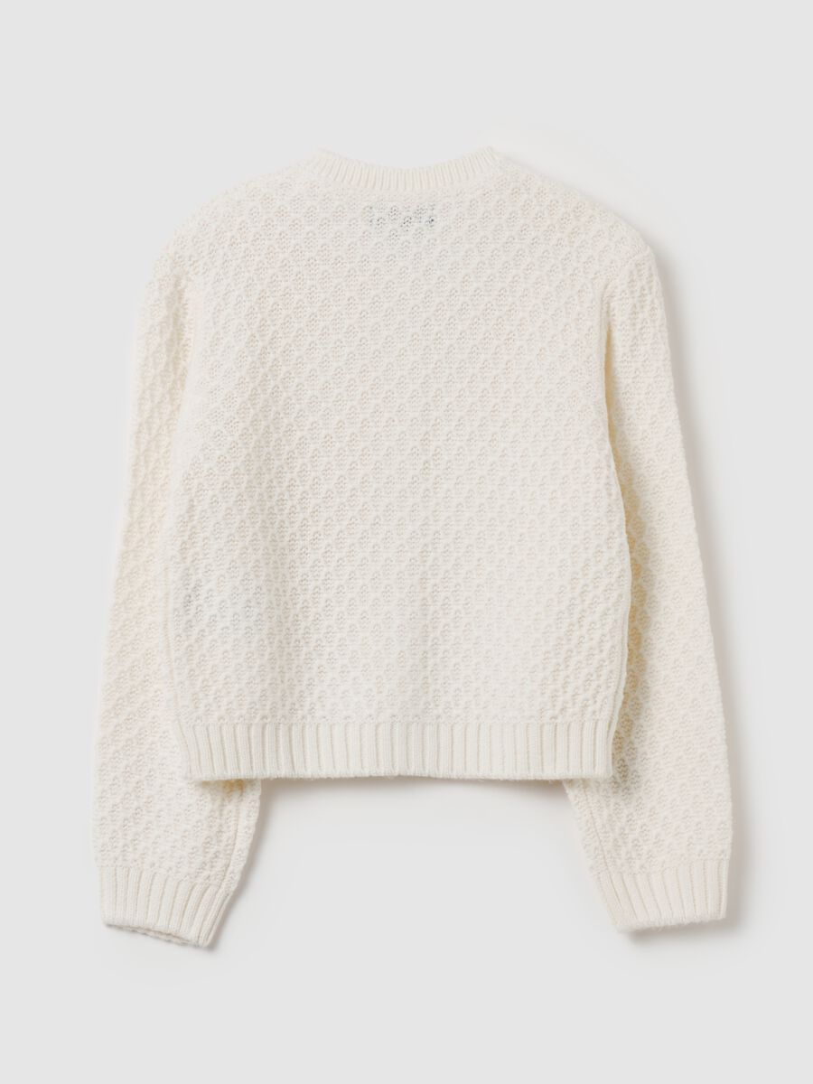 Cardigan with waffle weave and diamantés_1