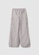 Pantaloni cargo in puro cotone grigio da ragazza regular fit_1