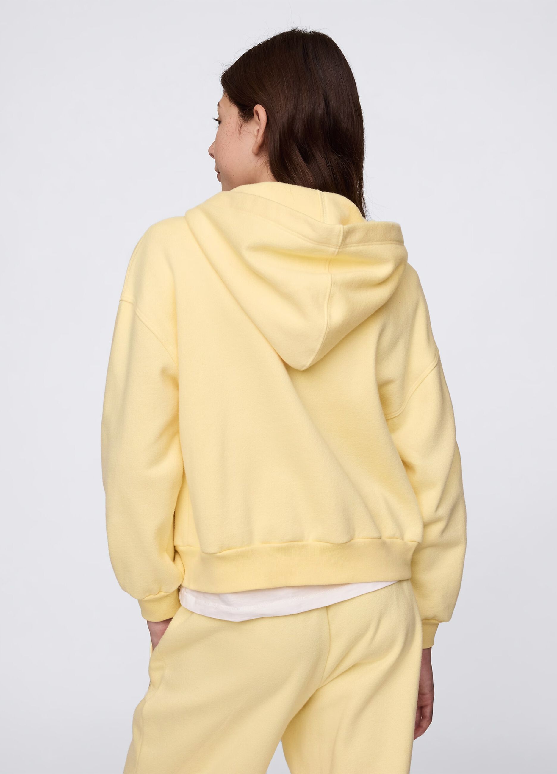 Yellow full-zip sweatshirt with logo