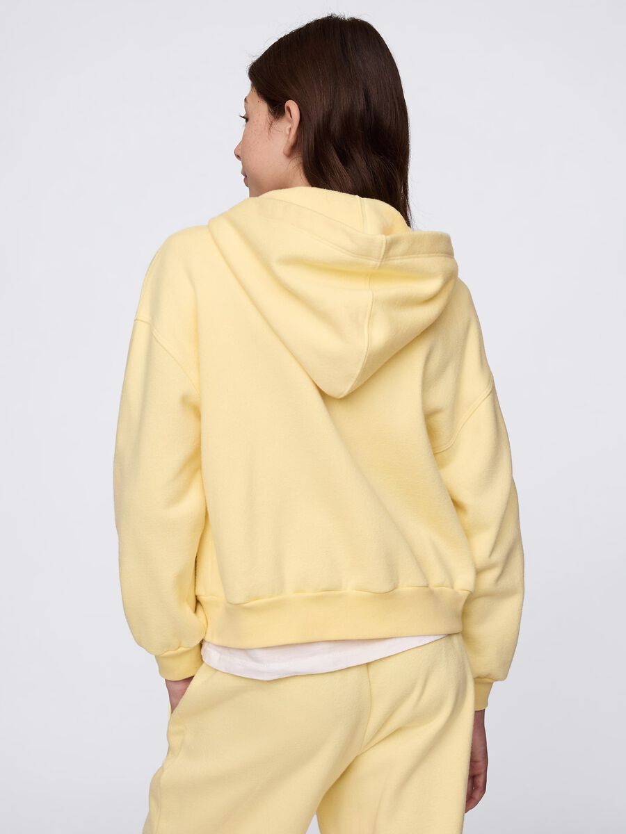 Yellow full-zip sweatshirt with logo_2