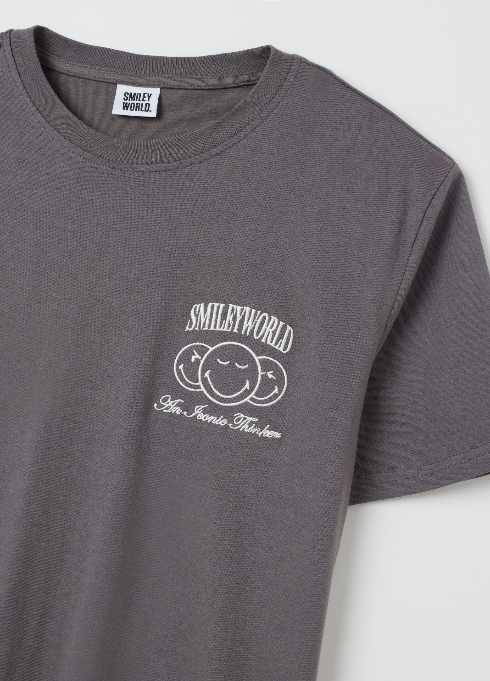 Men's grey cotton T-shirt, regular fit
