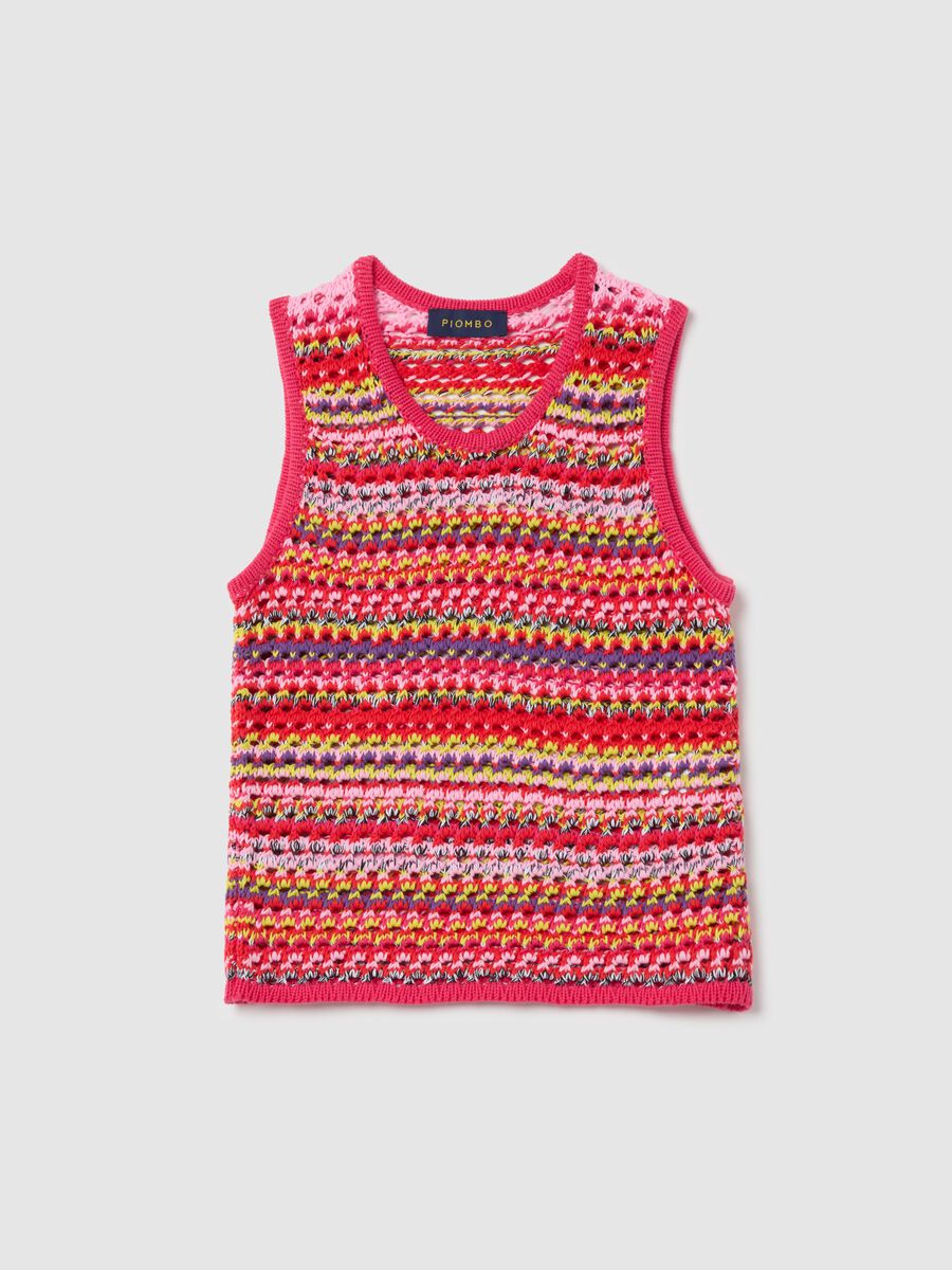 Crochet tank top in multicoloured knit_4