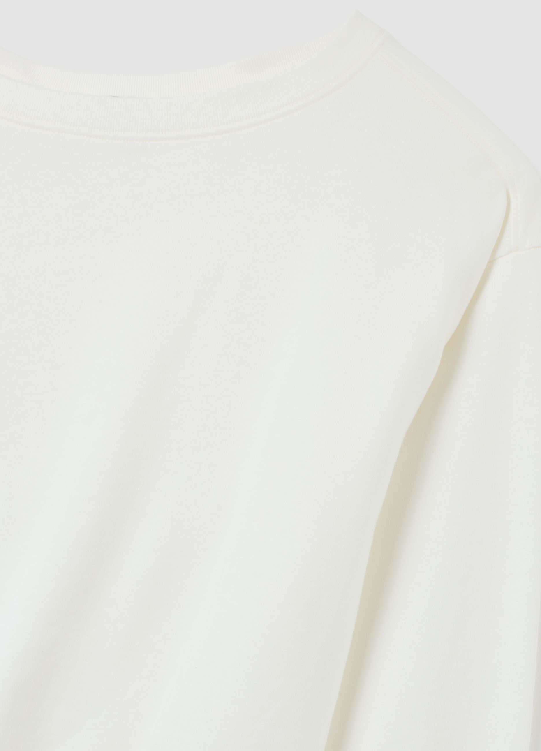 Felpa in puro cotone bianca regular fit