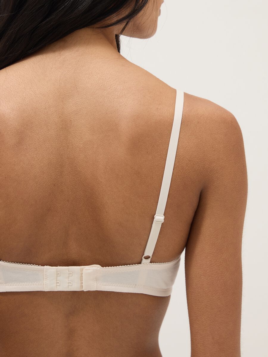 Reggiseno in cotone elasticizzato bianco con imbottitura leggera_2