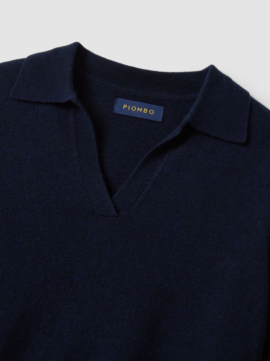 Blue pure wool polo-collar jumper_1