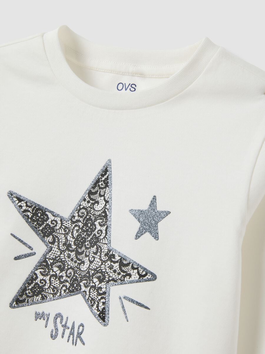 Girls&rsquo; grey organic cotton T-shirt with front print_2