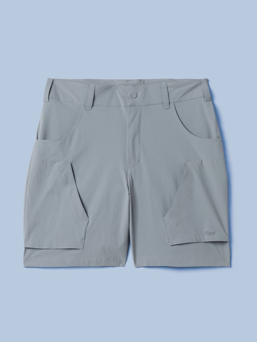 ALTAVIA SAILING grey cargo shorts in stretch fabric_4