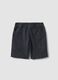Blue pure cotton shorts with elasticated waist for boys, comfort fit_1