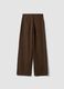 High-waisted wide-leg brown jeans in pure cotton_6