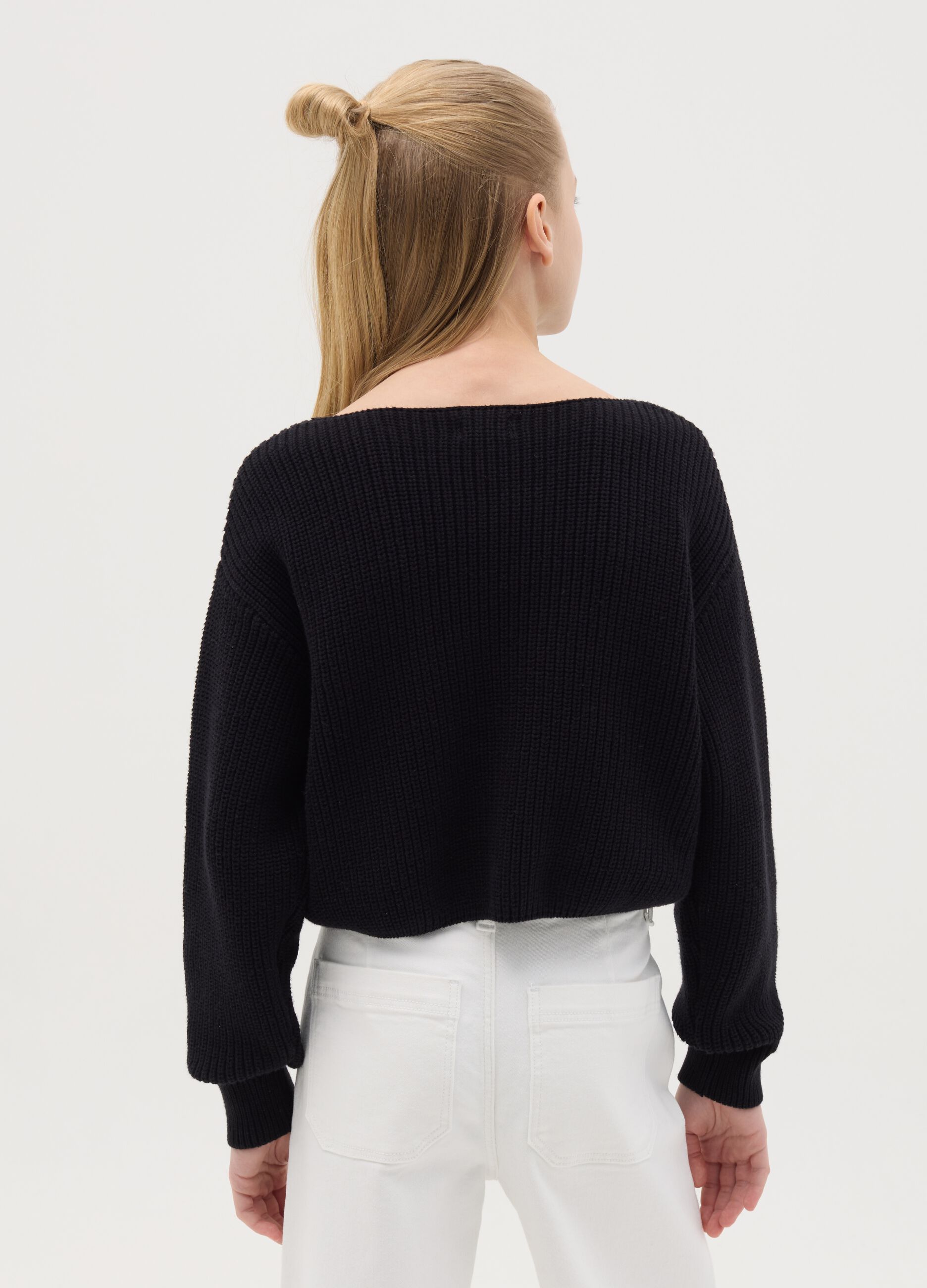 Knit crop pullover