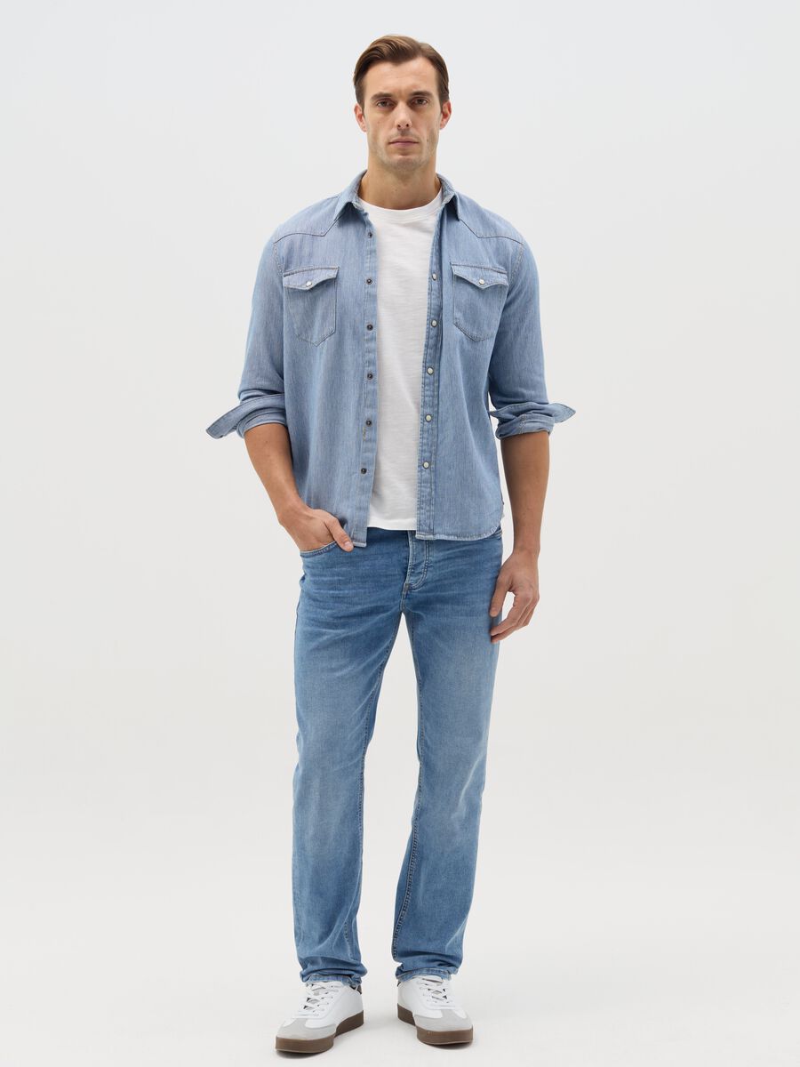 Slim-fit jeans with fading_0