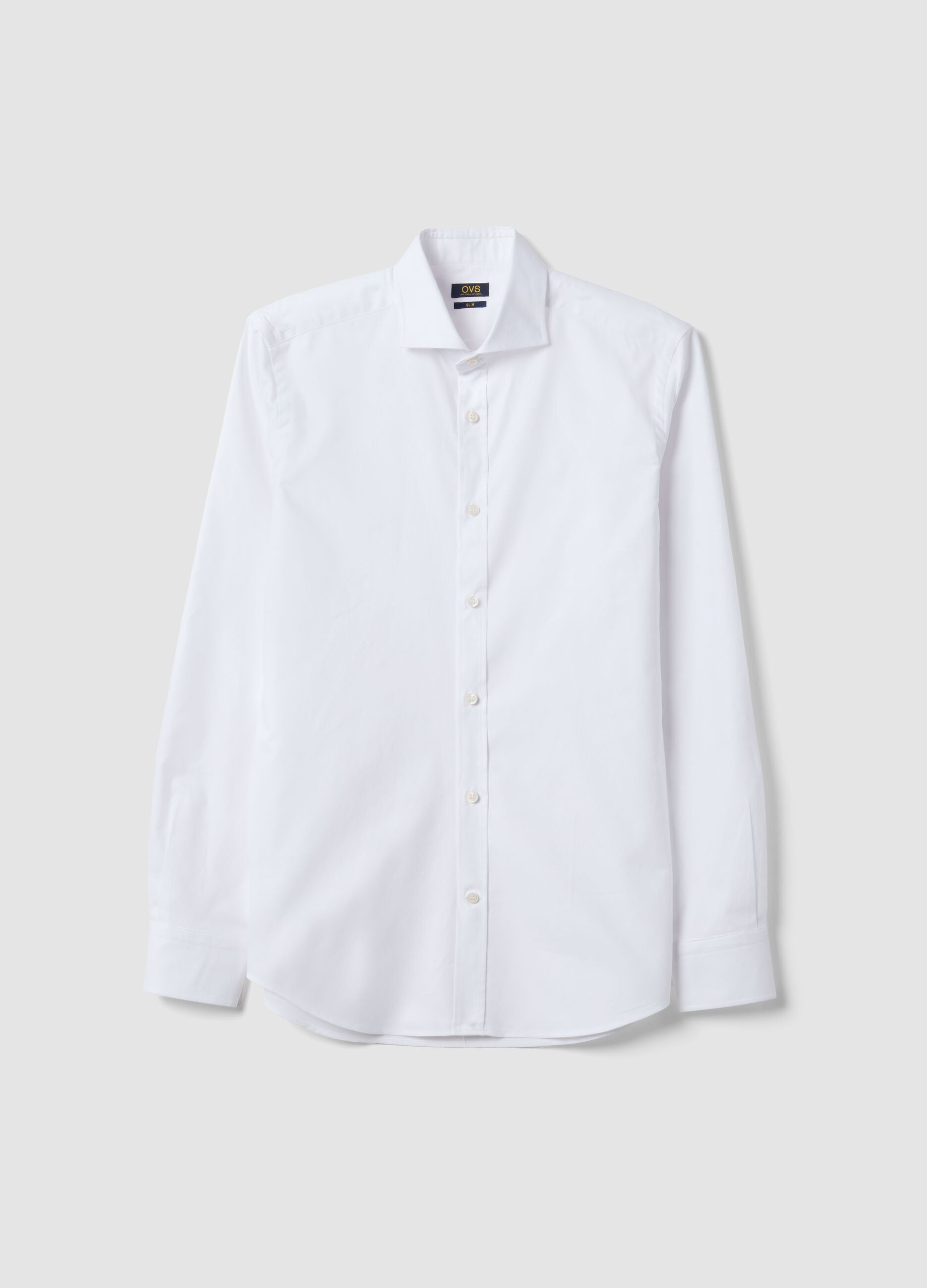 White slim-fit Oxford shirt in pure cotton