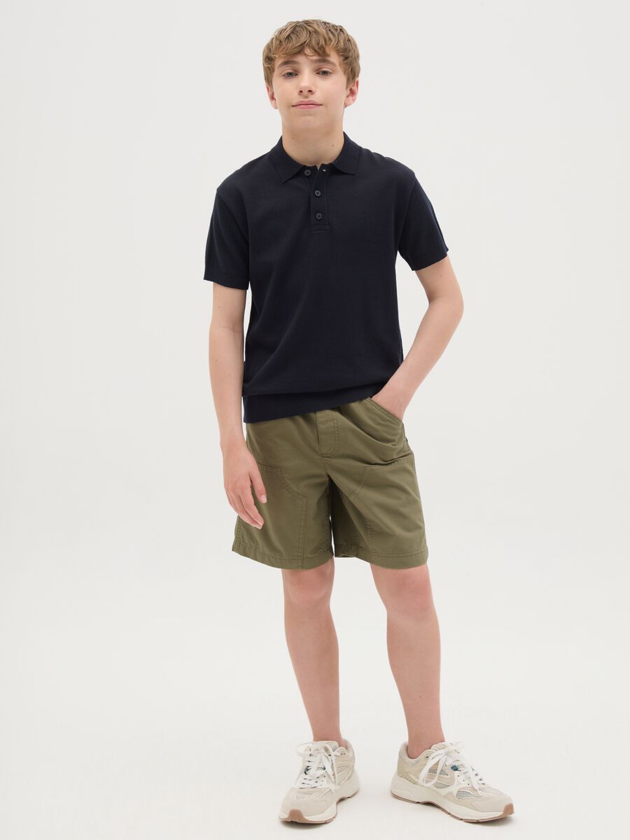 Children's green cotton shorts_1