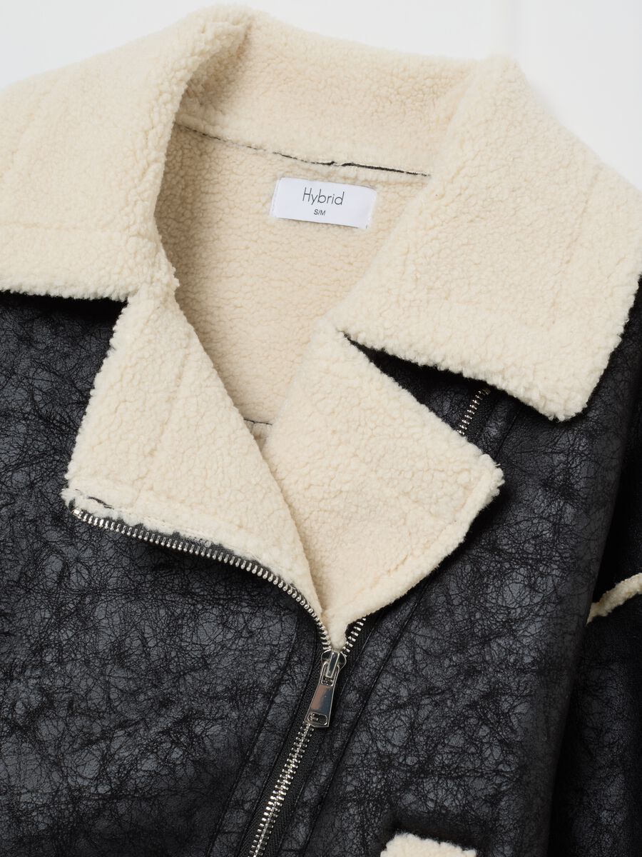 Giacca biker nera regular fit_5