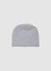 Grey cotton blend children's regular fit hat with lettering_1