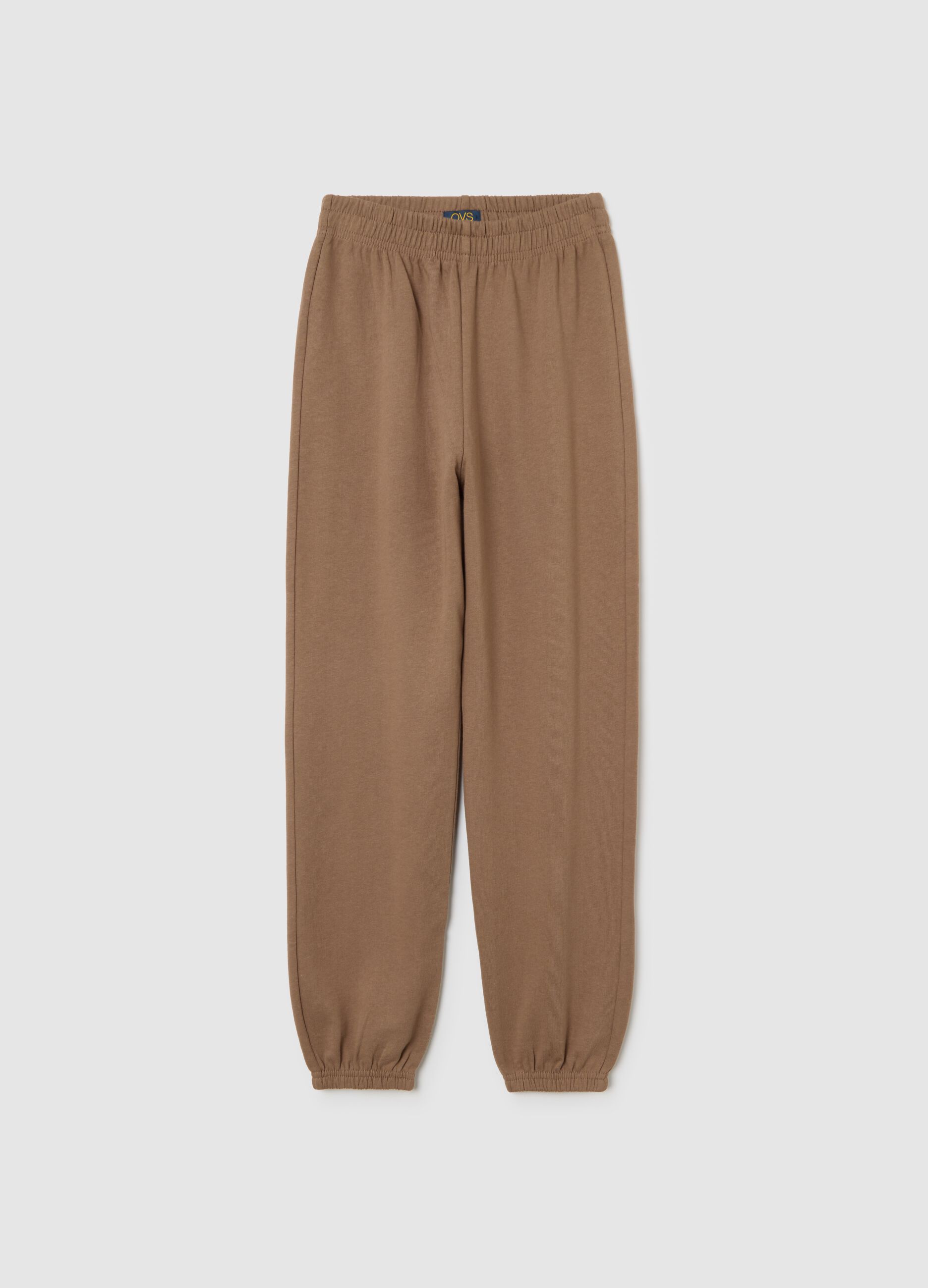 Brown Cotton Jogger Trousers