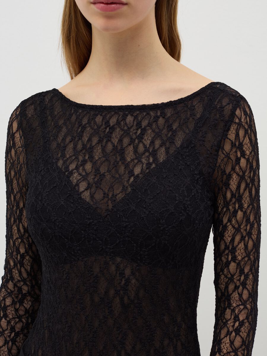 Long-sleeved bodysuit in lace_3