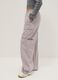 Girl's regular fit grey pure cotton cargo trousers_2
