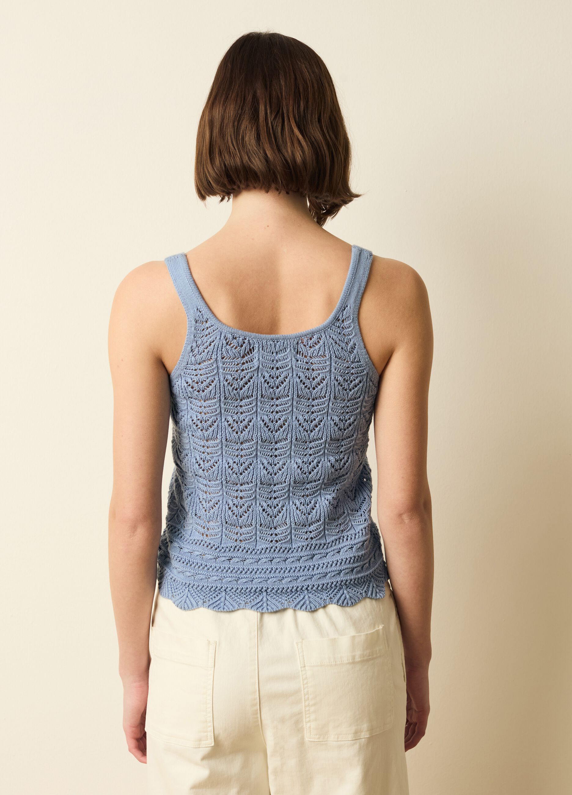 Tank top crochet scollo a V