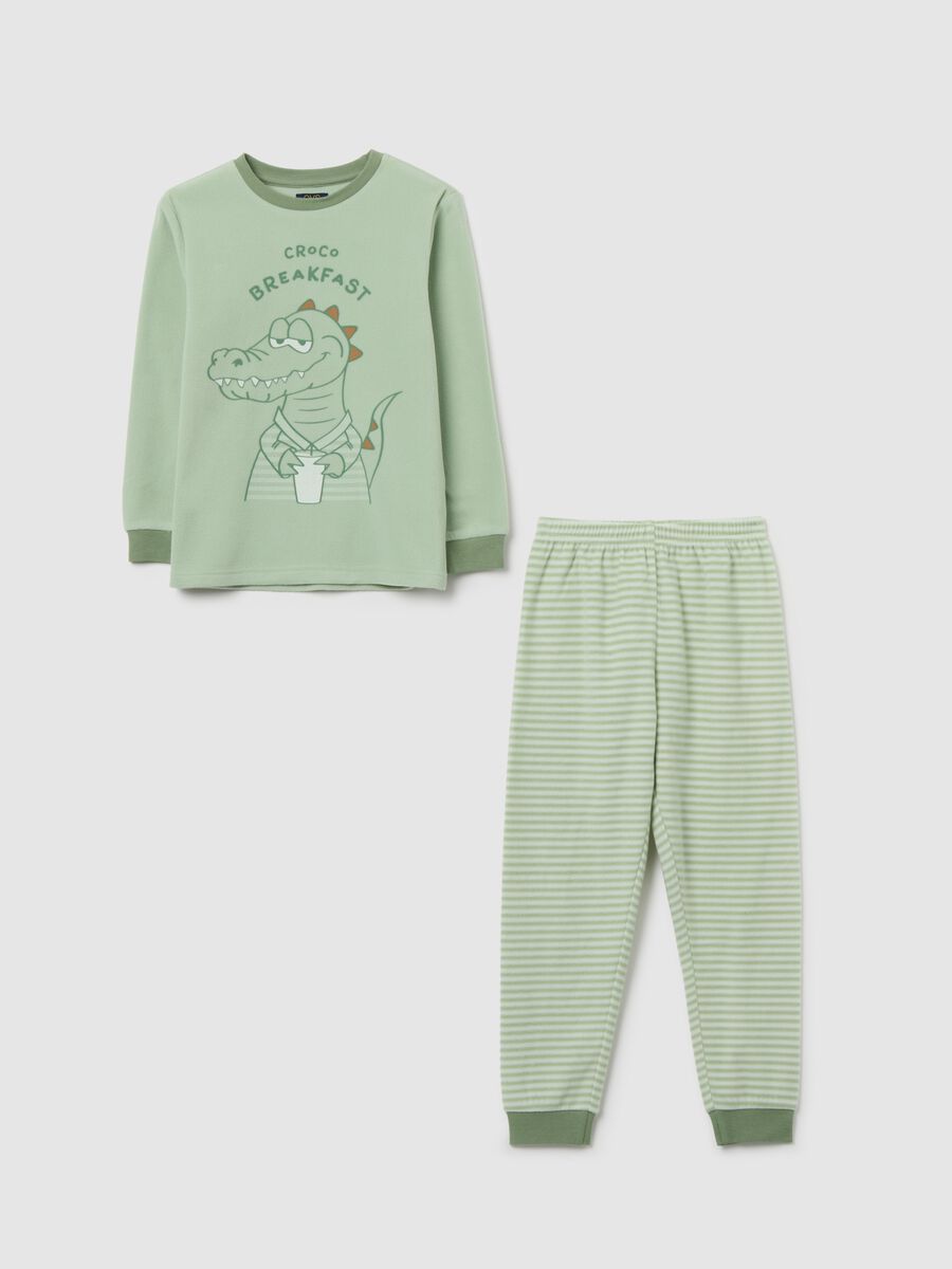 Green fleece children's pyjamas_0
