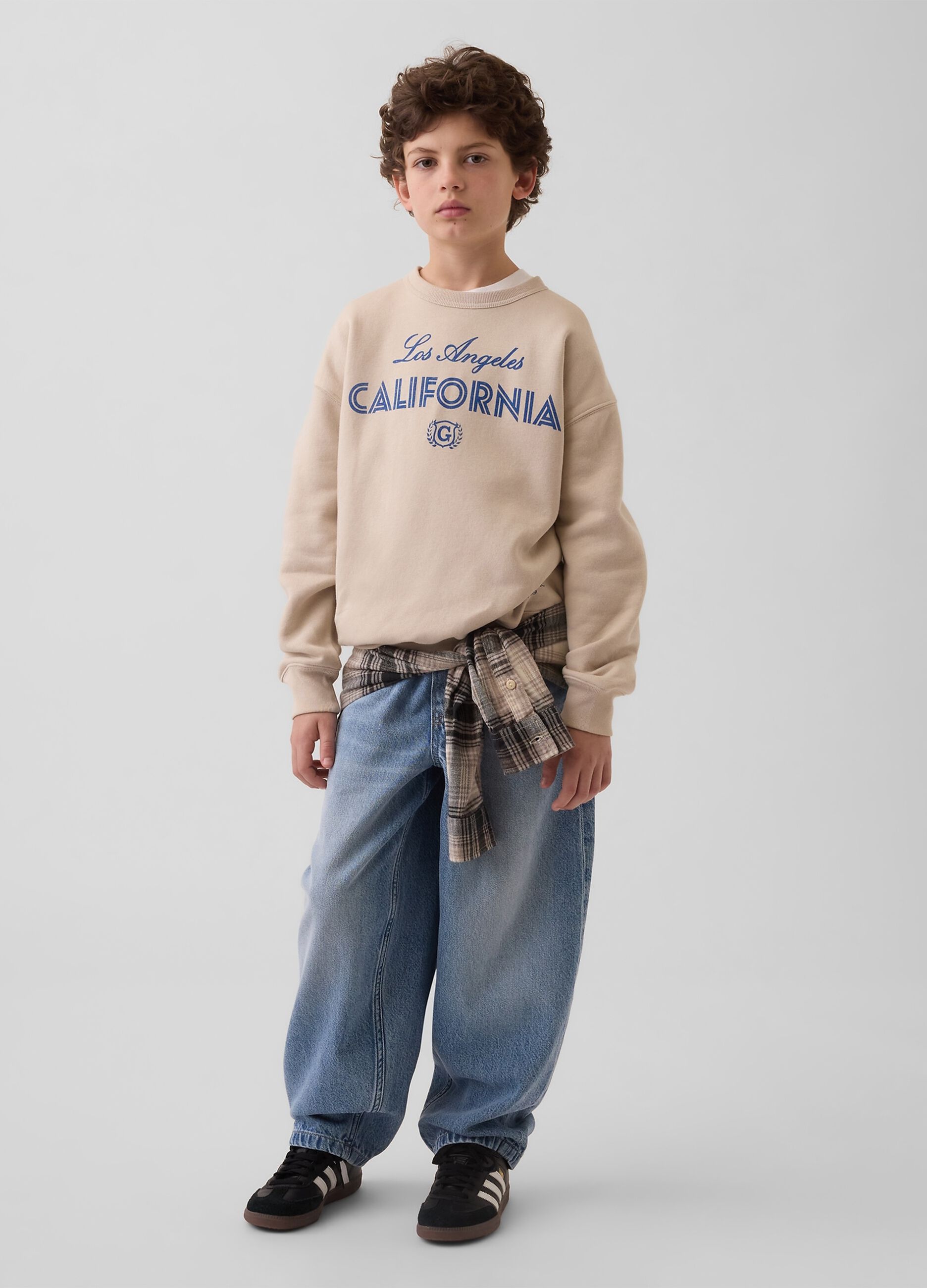 Cotton-blend crew-neck sweatshirt