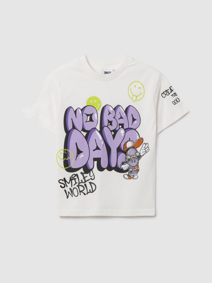 White regular fit pure cotton kids T-shirt_0