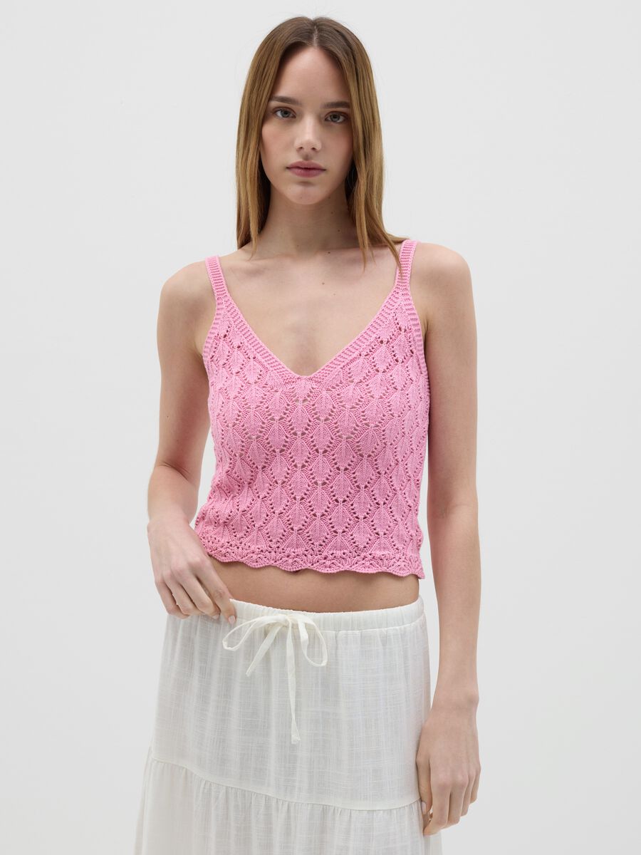 Pink Cotton Crop Top_1