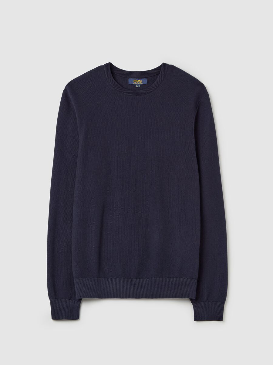 Cotton pullover with micro weave_4