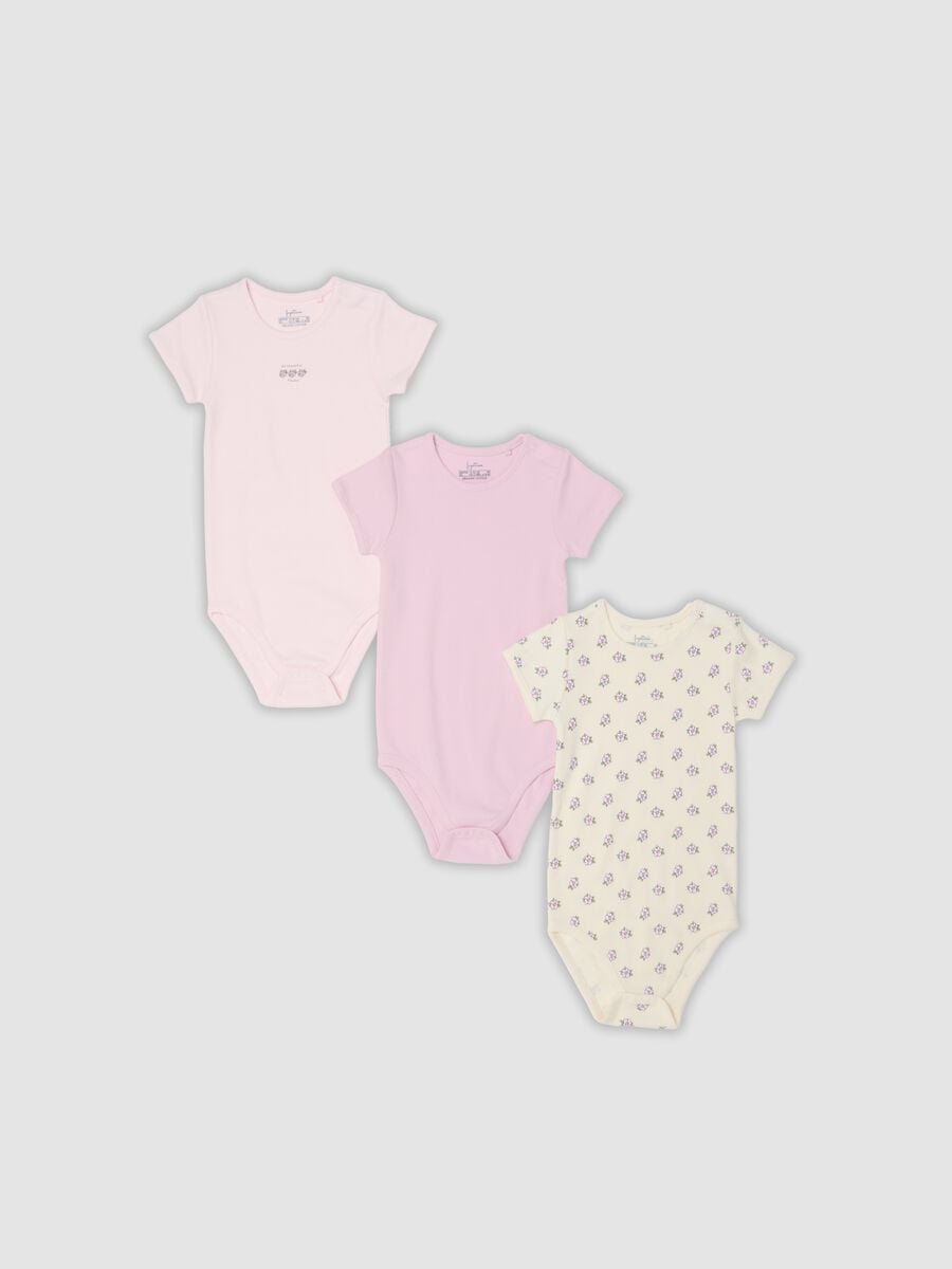 Tripack di body multicolor in cotone organico per neonata e bimba_0