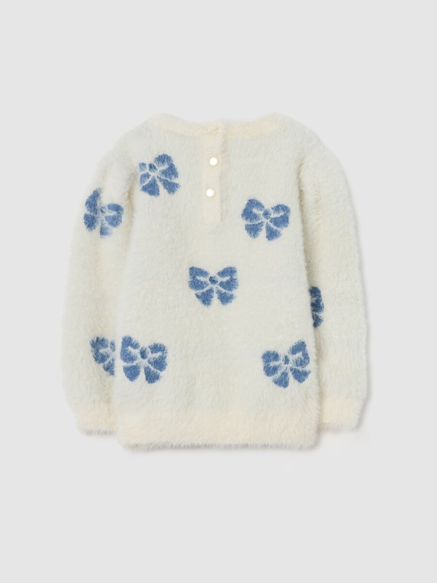 Maglione da bimba bianco regular fit con stampe_1