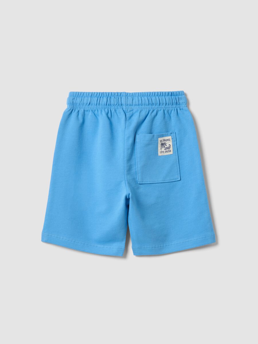 Shorts in puro cotone azzurri da bambino regular fit_1