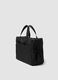 Black handbag with external pockets and double handles_2