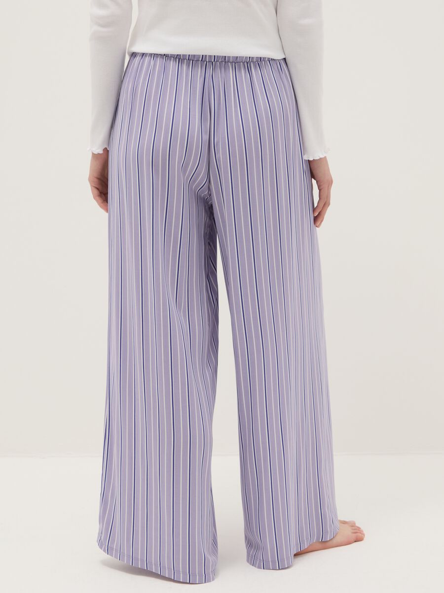 Purple striped viscose pyjama trousers with regular fit_2
