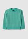 Green pure cotton regular fit pullover for children_0