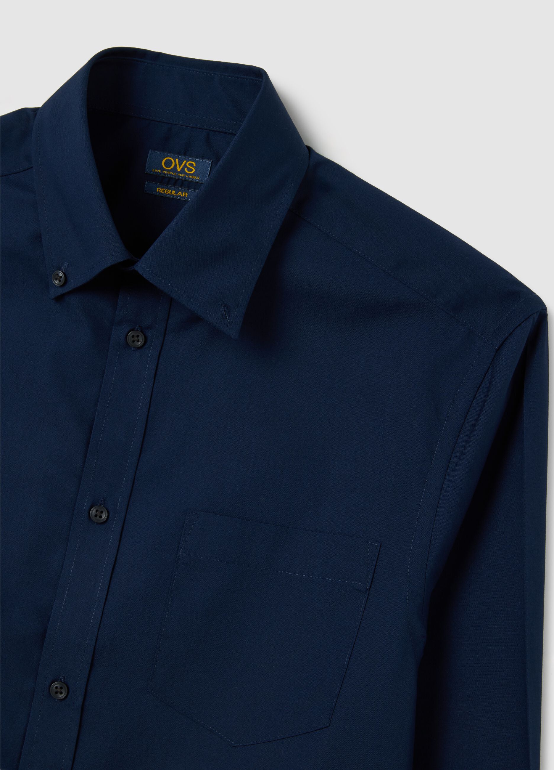 Men's blue cotton blend easy iron shirt