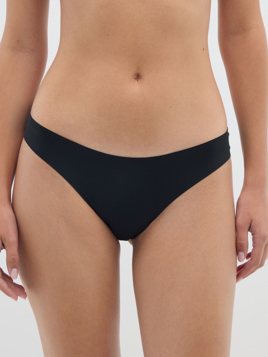 Women's black stretch-mix briefs, regular fit_1