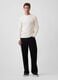 Men&rsquo;s ivory white long-sleeve stretch cotton T-shirt with GAP logo_1
